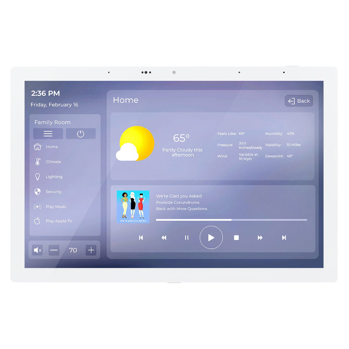 Painel touch RTI IST-10 embutido na parede